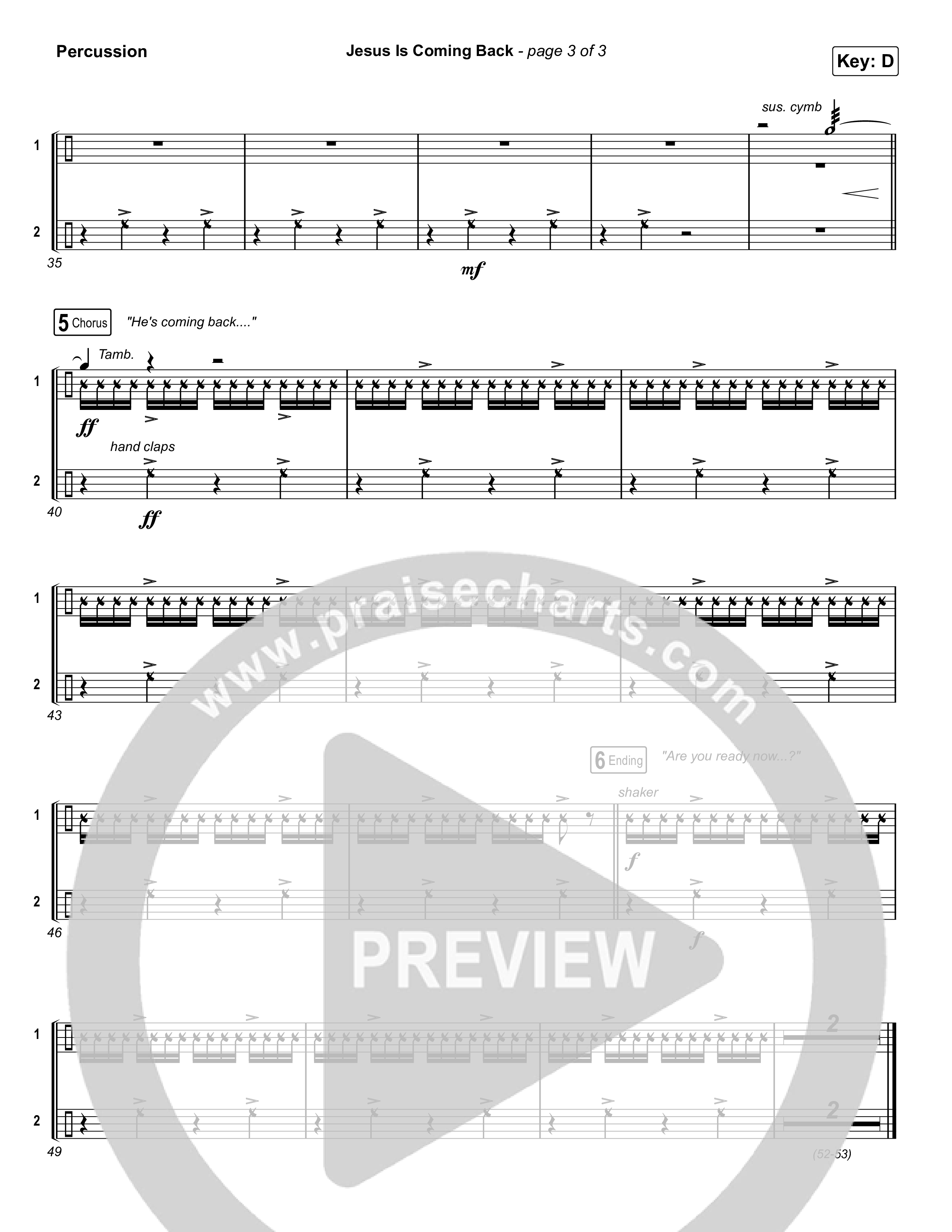 Jesus Is Coming Back Percussion (Jordan Feliz)