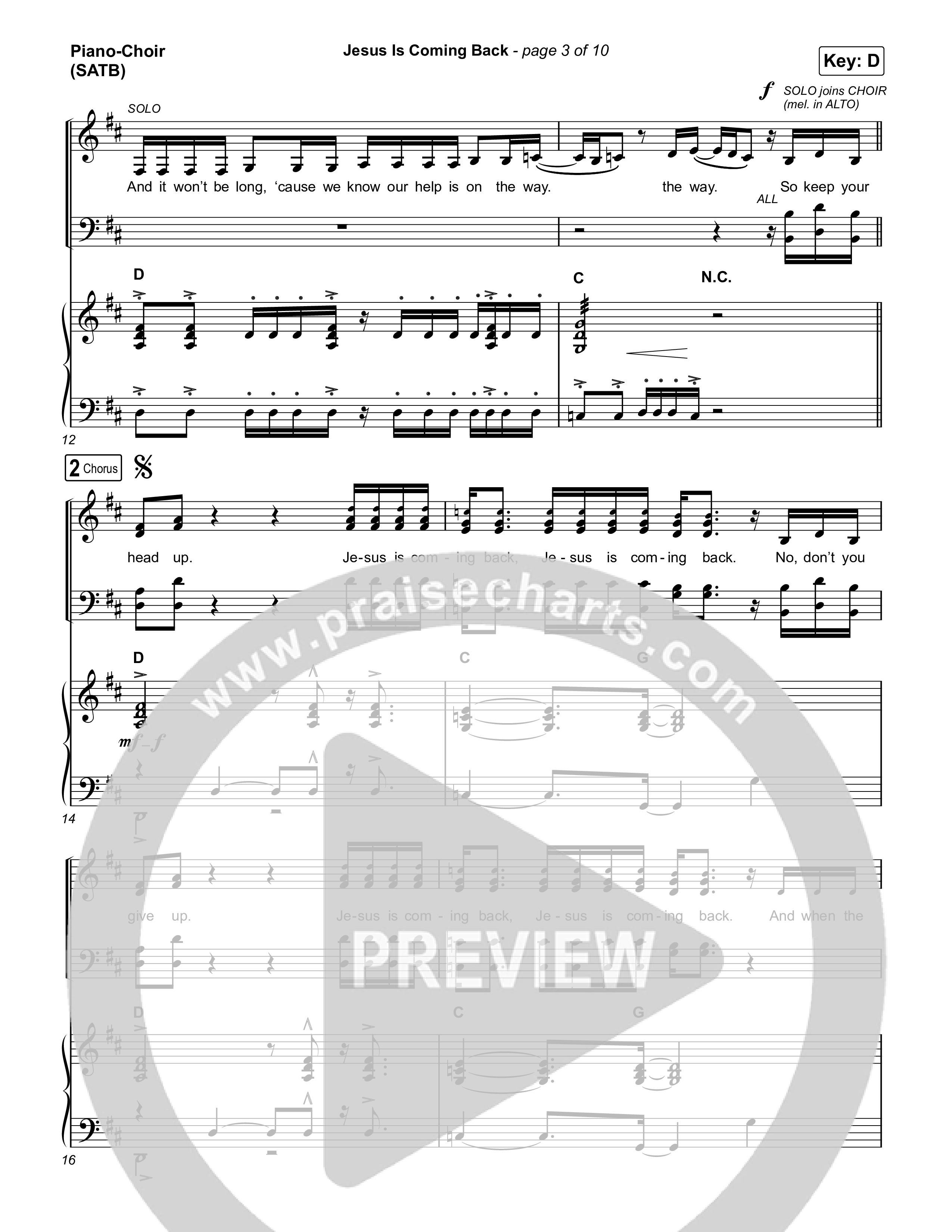 Jesus Is Coming Back Piano/Vocal (SATB) (Jordan Feliz)