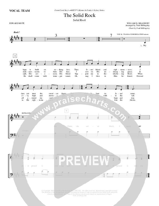The Solid Rock Choir Sheet (Todd Billingsley)