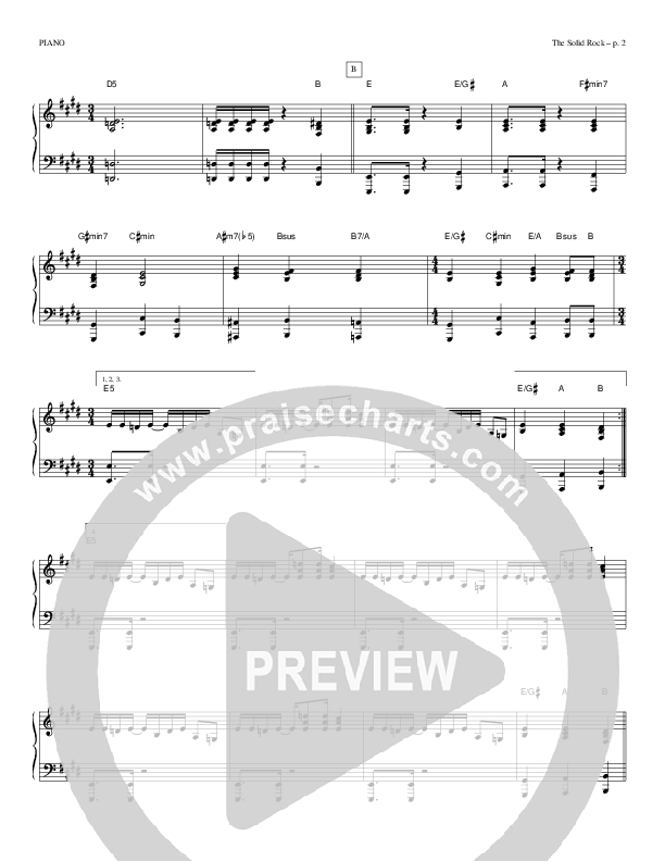 The Solid Rock Piano Sheet (Todd Billingsley)
