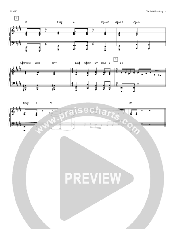 The Solid Rock Piano Sheet (Todd Billingsley)