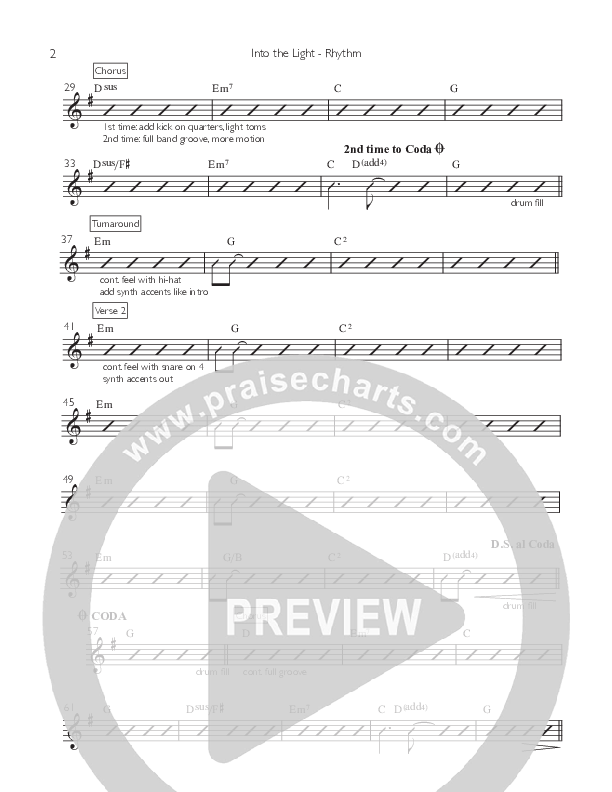 Into the Light Rhythm Chart (Artesian Wells Worship)