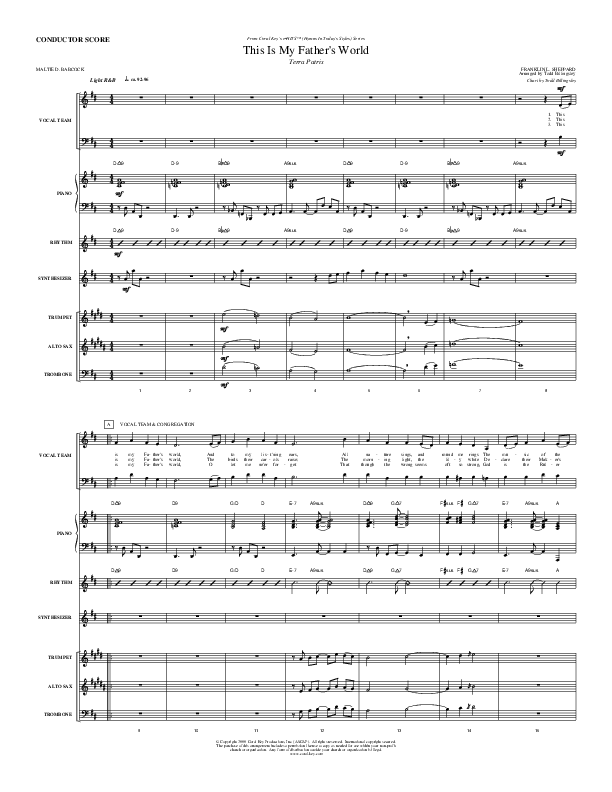 This Is My Father's World Conductor's Score (Todd Billingsley)