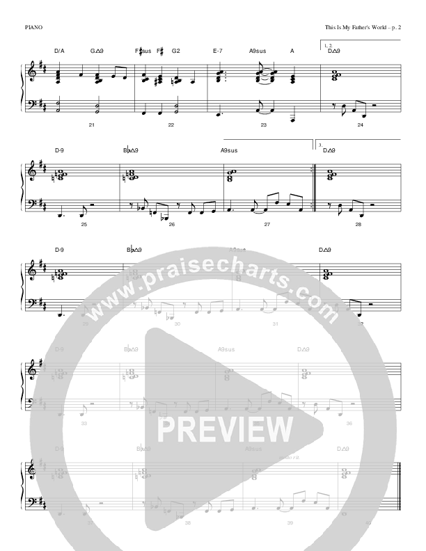 This Is My Father's World Piano Sheet (Todd Billingsley)