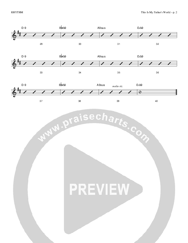This Is My Father's World Rhythm Chart (Todd Billingsley)