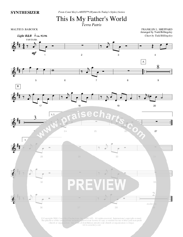 This Is My Father's World Synth (Todd Billingsley)