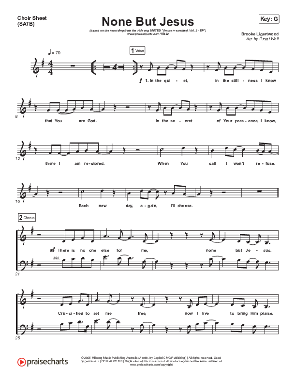 None But Jesus Choir Vocals (SATB) (Hillsong UNITED)