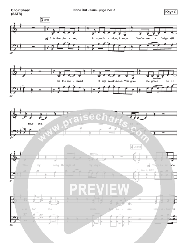 None But Jesus Choir Sheet (SATB) (Hillsong UNITED)