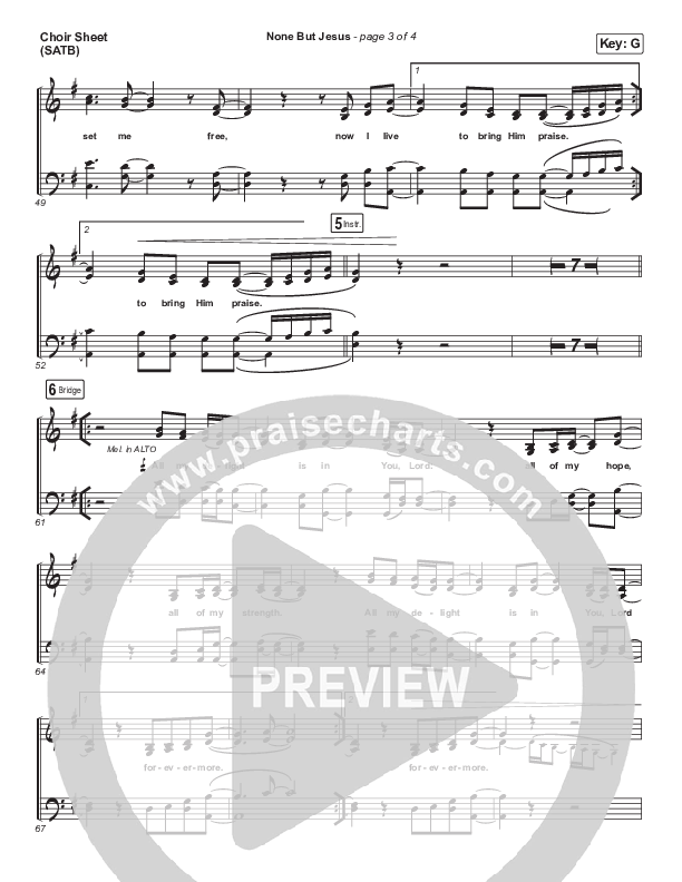 None But Jesus Choir Sheet (SATB) (Hillsong UNITED)