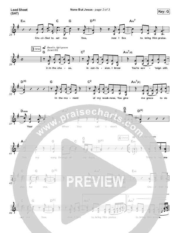 None But Jesus Lead Sheet (SAT) (Hillsong UNITED)