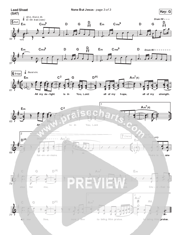 None But Jesus Lead Sheet (SAT) (Hillsong UNITED)