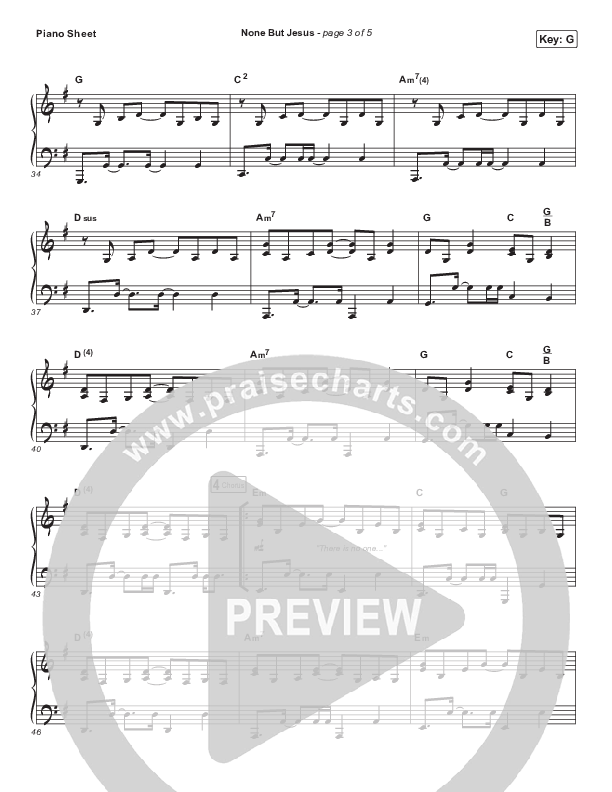 None But Jesus Piano Sheet (Hillsong UNITED)