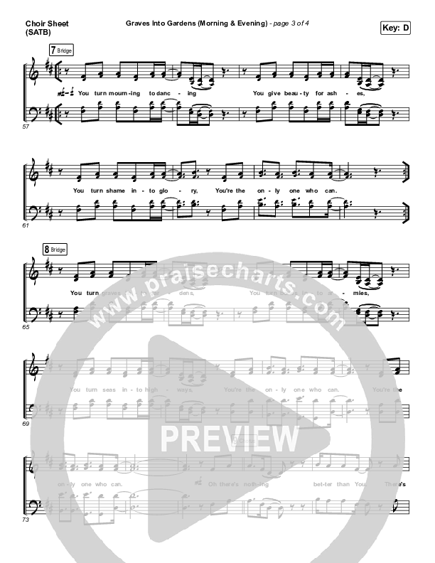 Graves Into Gardens (Morning & Evening) Choir Vocals (SATB) (Elevation Worship)