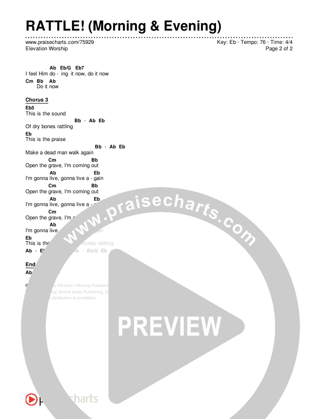 RATTLE! (Morning & Evening) Chords & Lyrics (Elevation Worship)