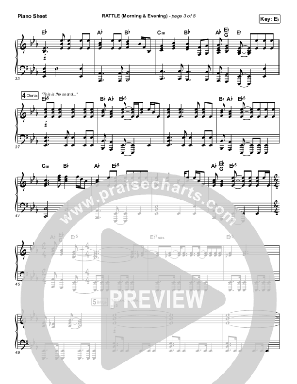 RATTLE! (Morning & Evening) Piano Sheet (Elevation Worship)