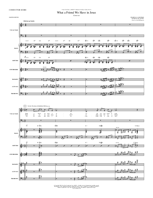 What A Friend We Have In Jesus Conductor's Score (Todd Billingsley)