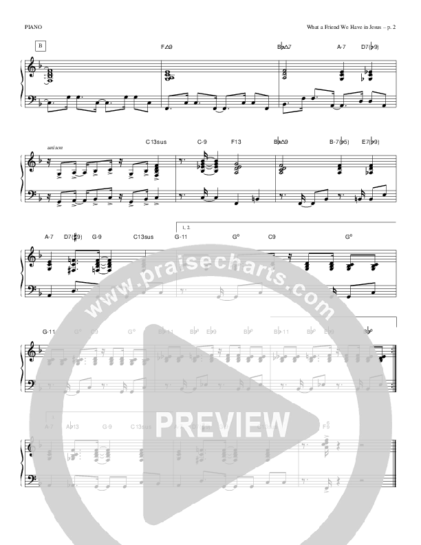 What A Friend We Have In Jesus Piano Sheet (Todd Billingsley)