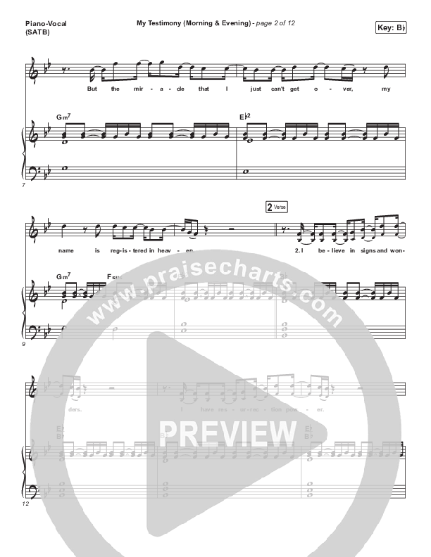 My Testimony (Morning & Evening) Piano/Vocal Pack (Elevation Worship)