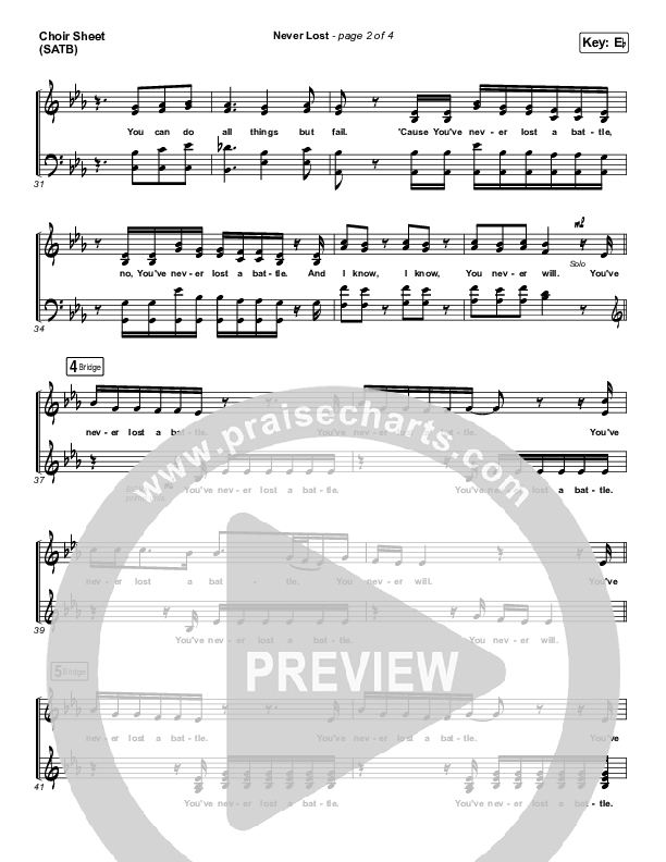 Never Lost (Morning & Evening) Choir Sheet (SATB) (Elevation Worship)