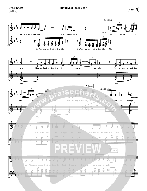 Never Lost (Morning & Evening) Choir Sheet (SATB) (Elevation Worship)
