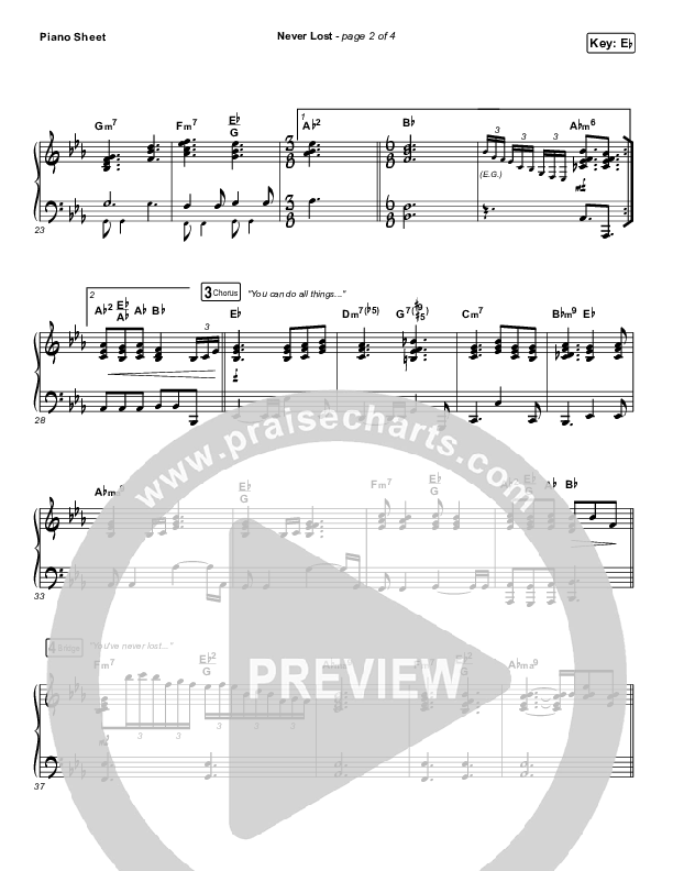 Never Lost (Morning & Evening) Piano Sheet (Elevation Worship)
