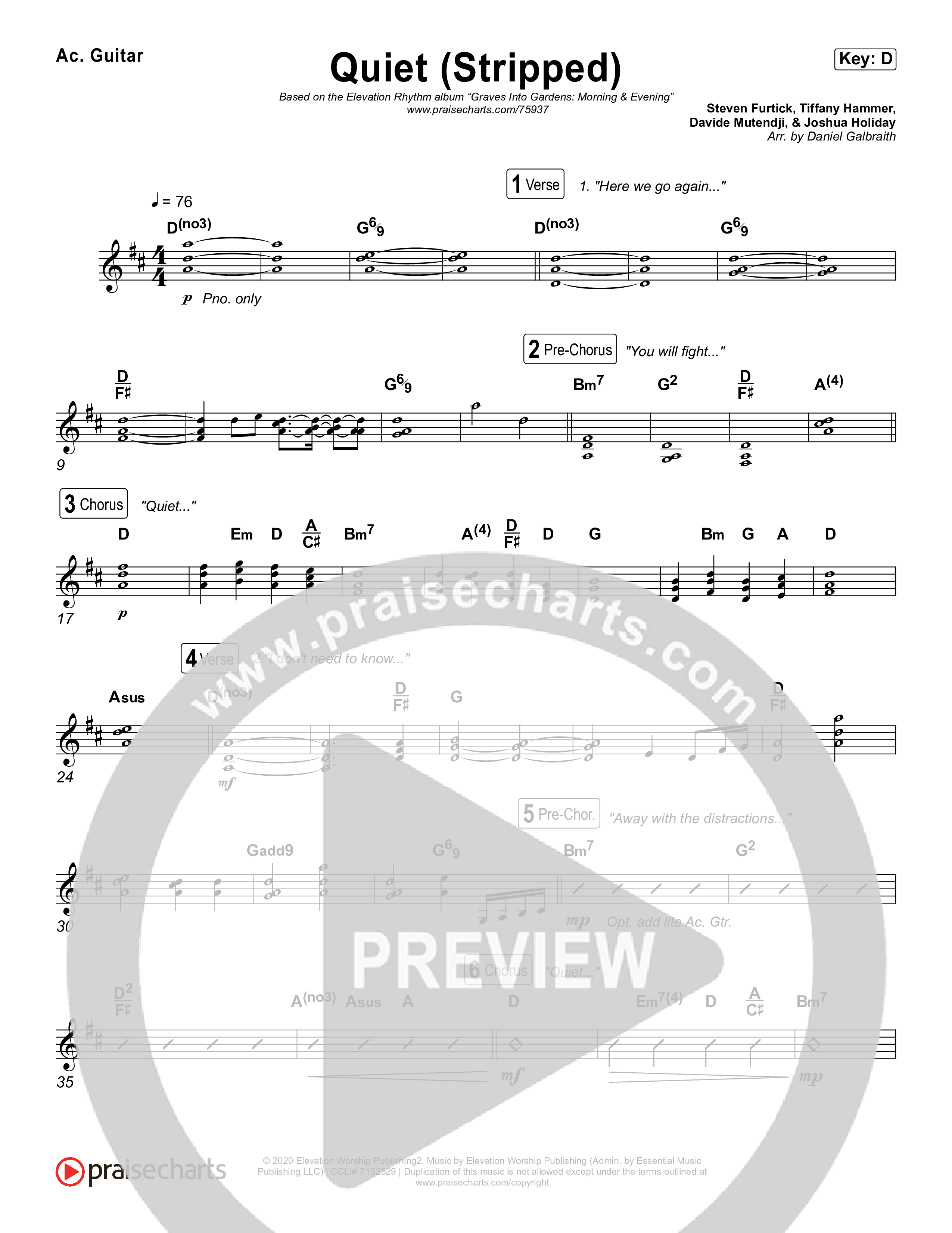 Quiet (Stripped) Rhythm Chart (Elevation Worship / ELEVATION RHYTHM)