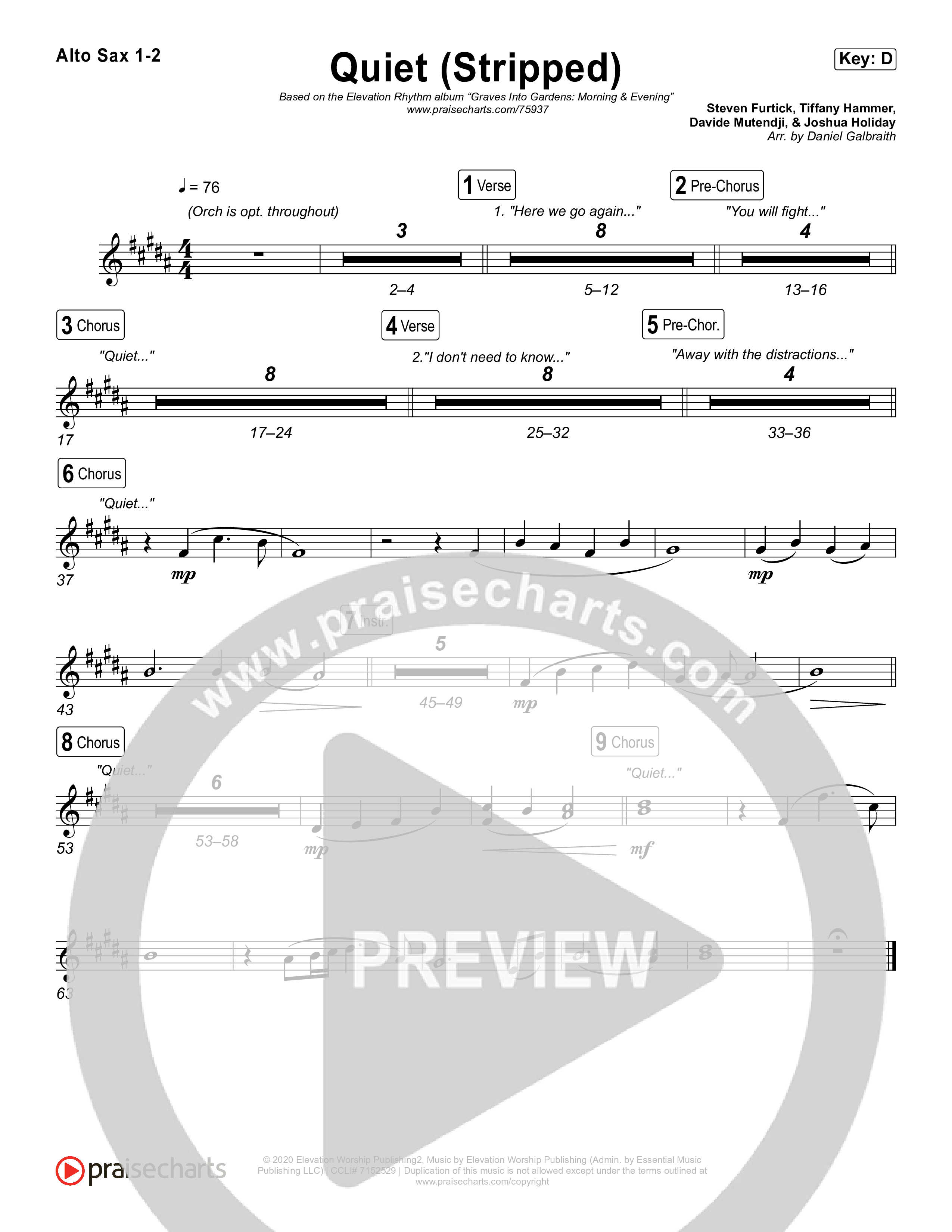 Quiet (Stripped) Alto Sax 1,2 (Elevation Worship / ELEVATION RHYTHM)
