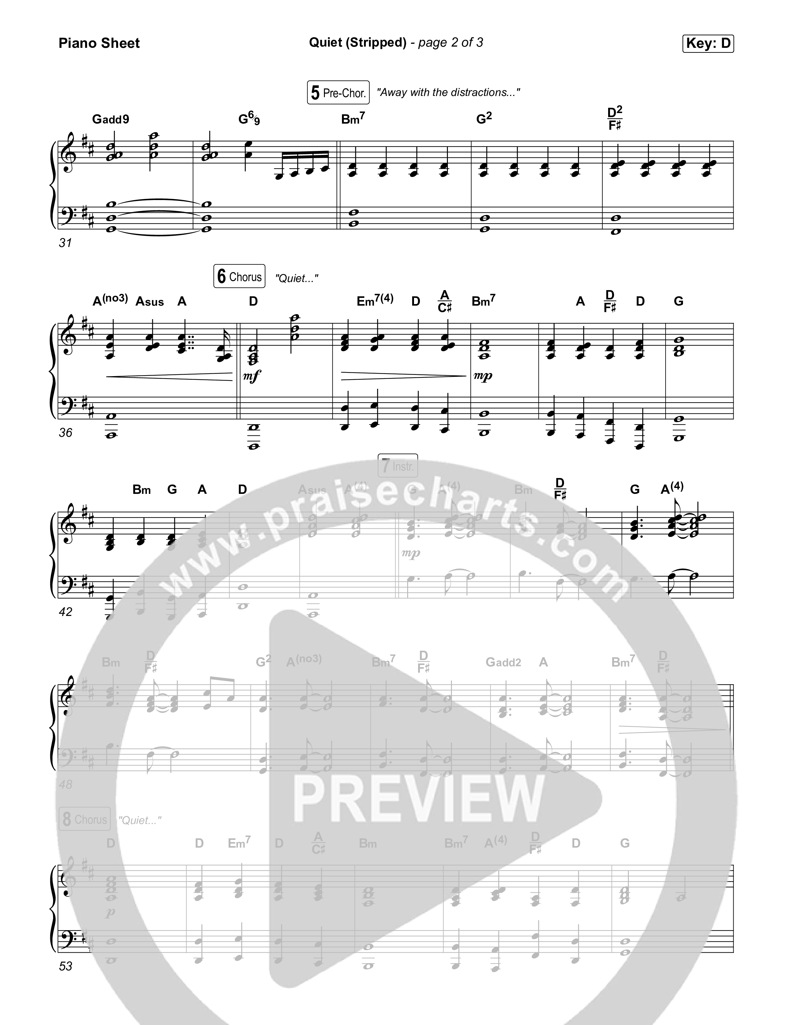 Quiet (Stripped) Piano Sheet (Elevation Worship / ELEVATION RHYTHM)