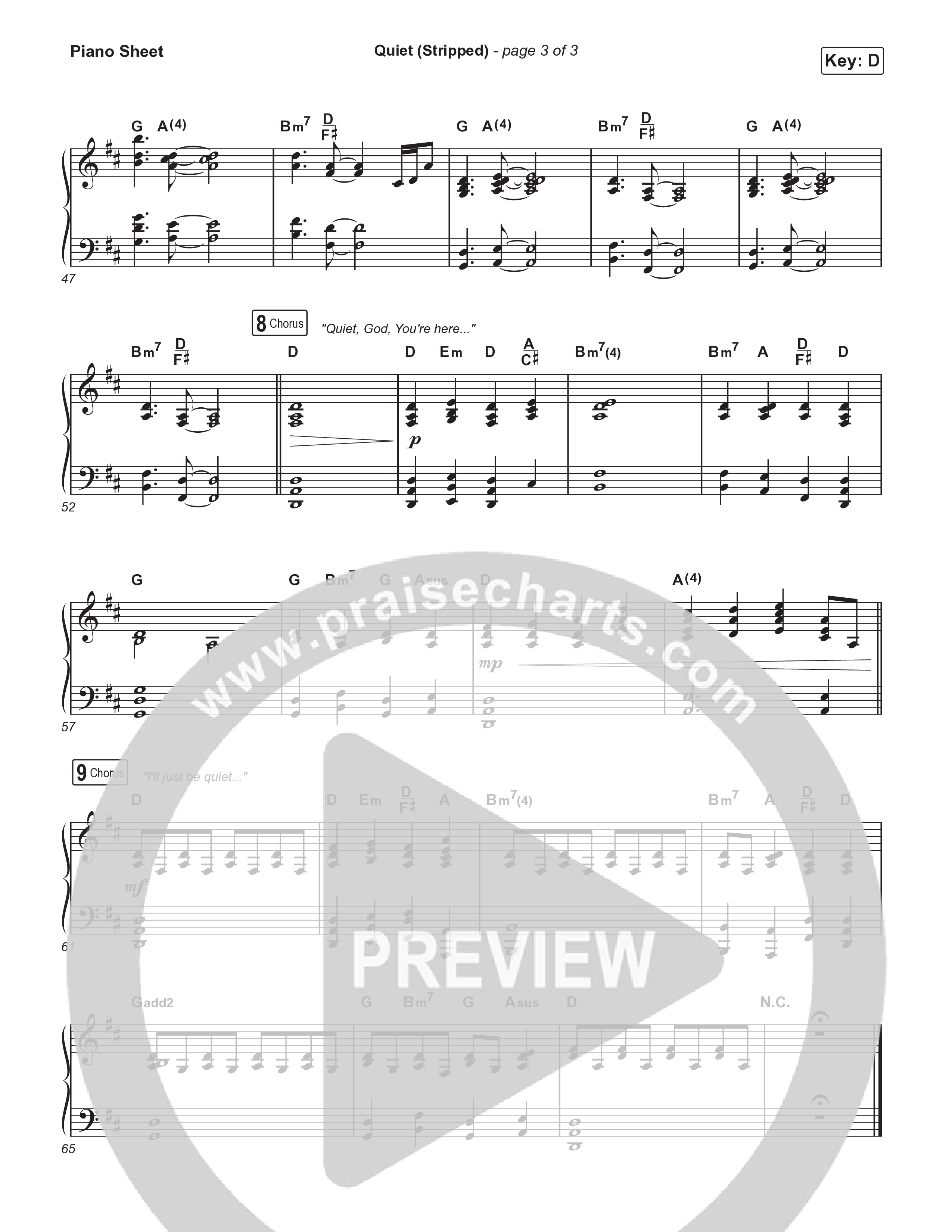 Quiet (Stripped) Piano Sheet (Elevation Worship / ELEVATION RHYTHM)