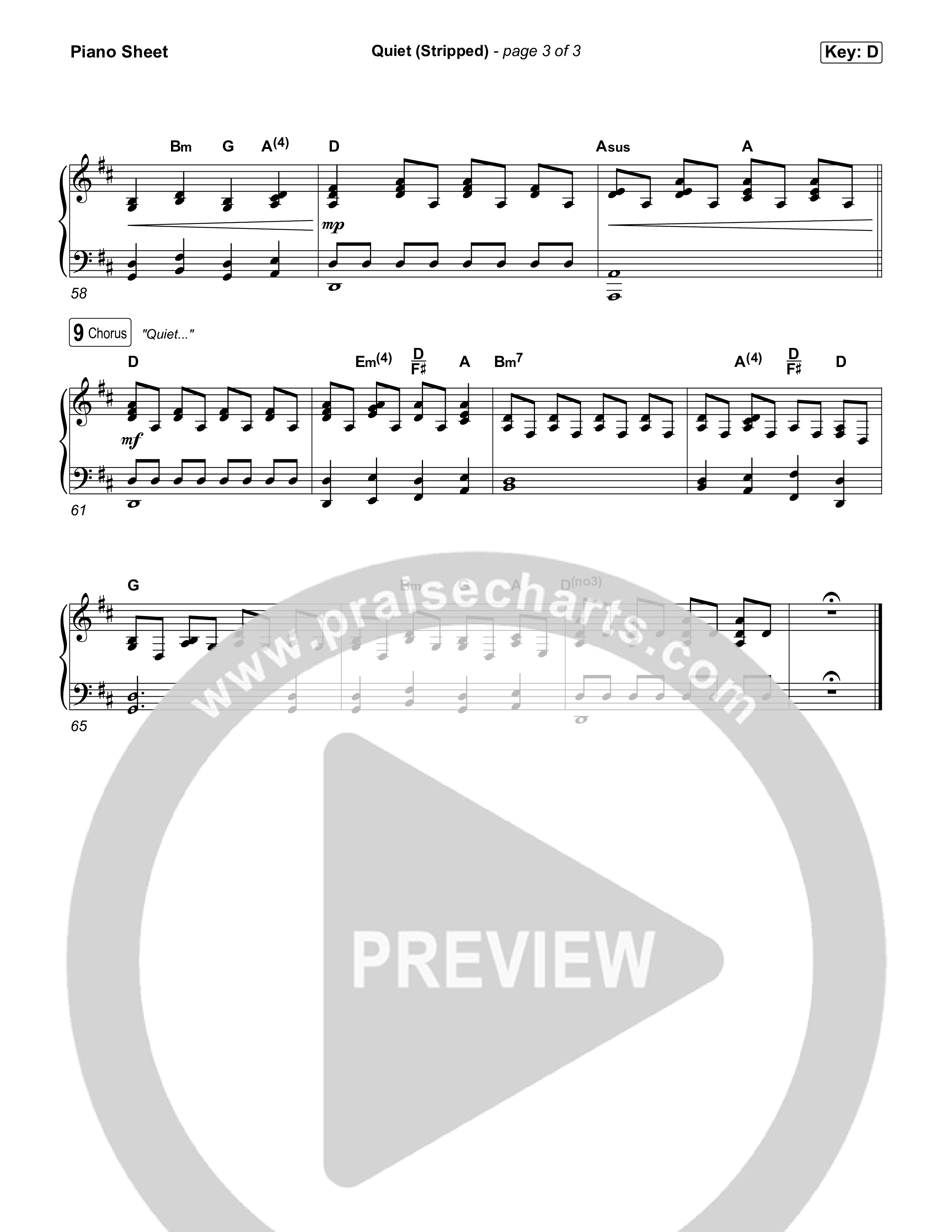 Quiet (Stripped) Piano Sheet (Elevation Worship / ELEVATION RHYTHM)