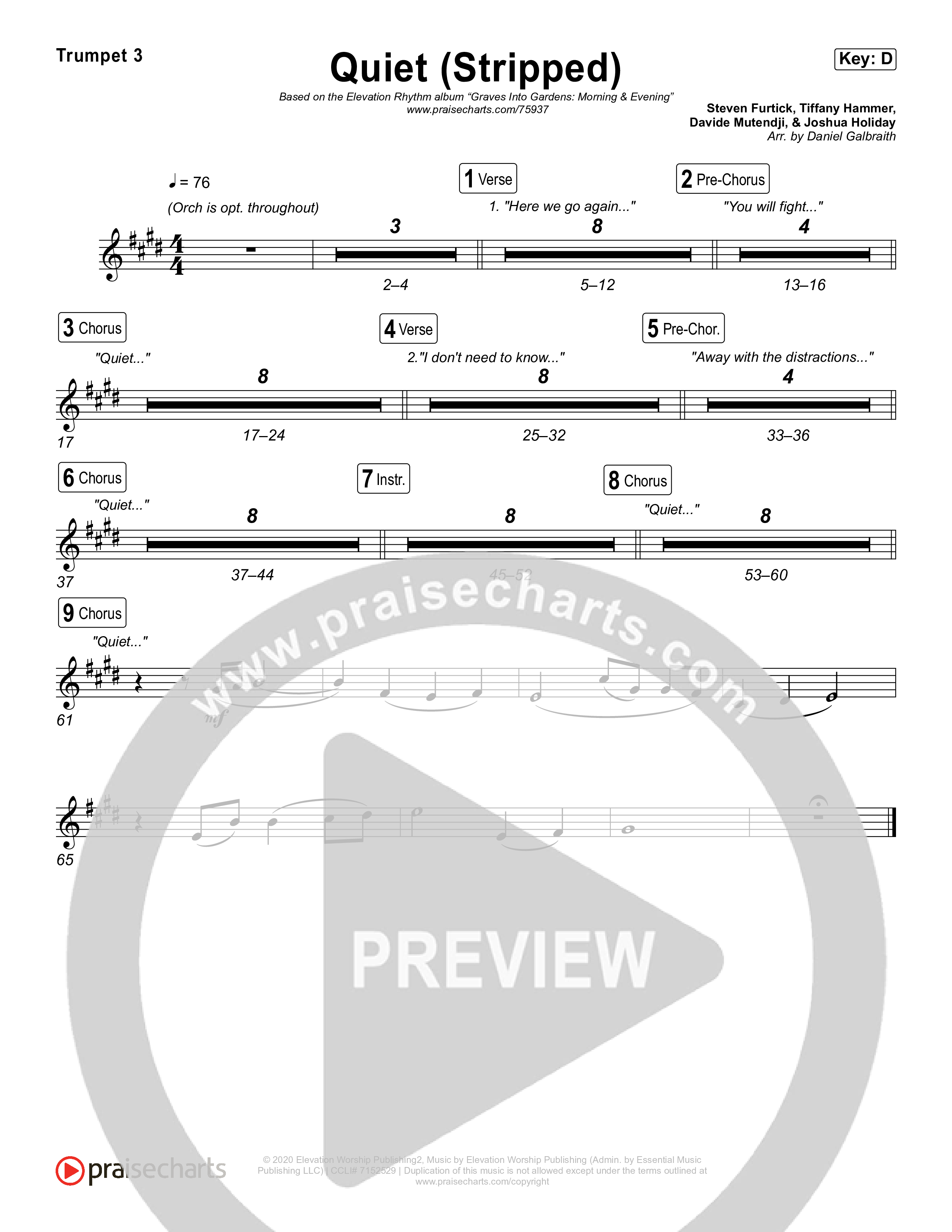 Quiet (Stripped) Trumpet 3 (Elevation Worship / ELEVATION RHYTHM)