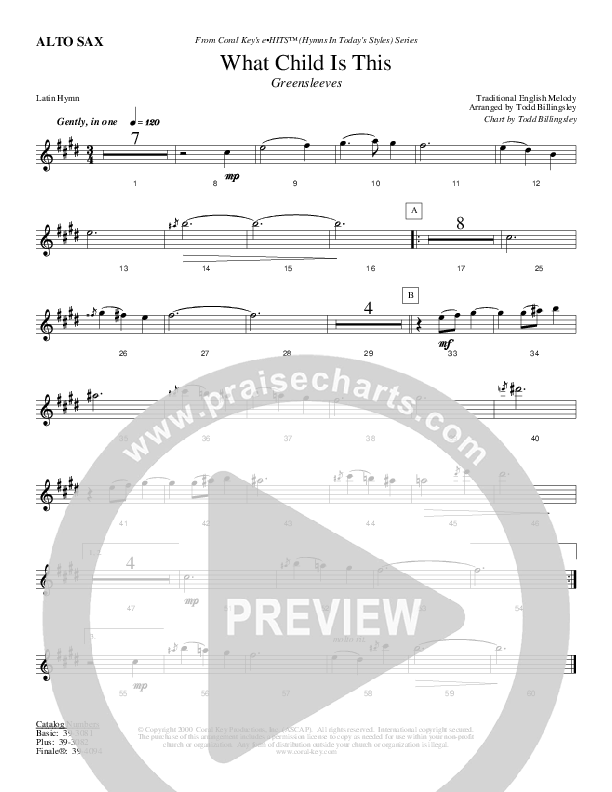 What Child Is This Alto Sax (Todd Billingsley)