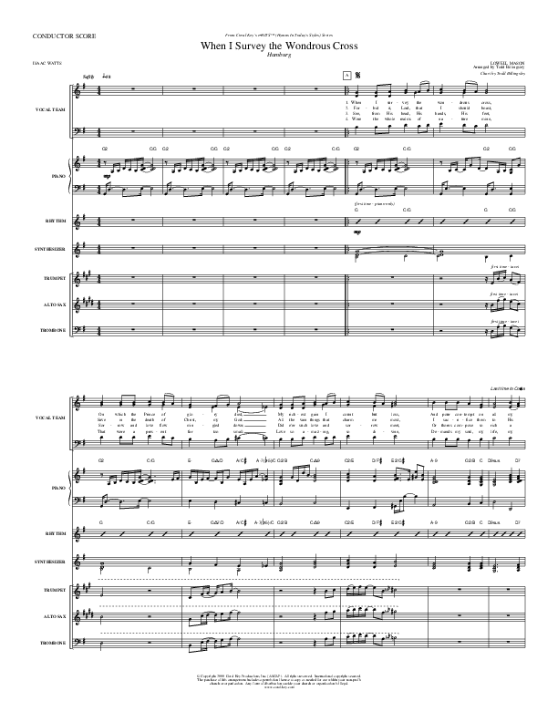 When I Survey The Wondrous Cross Conductor's Score (Todd Billingsley)