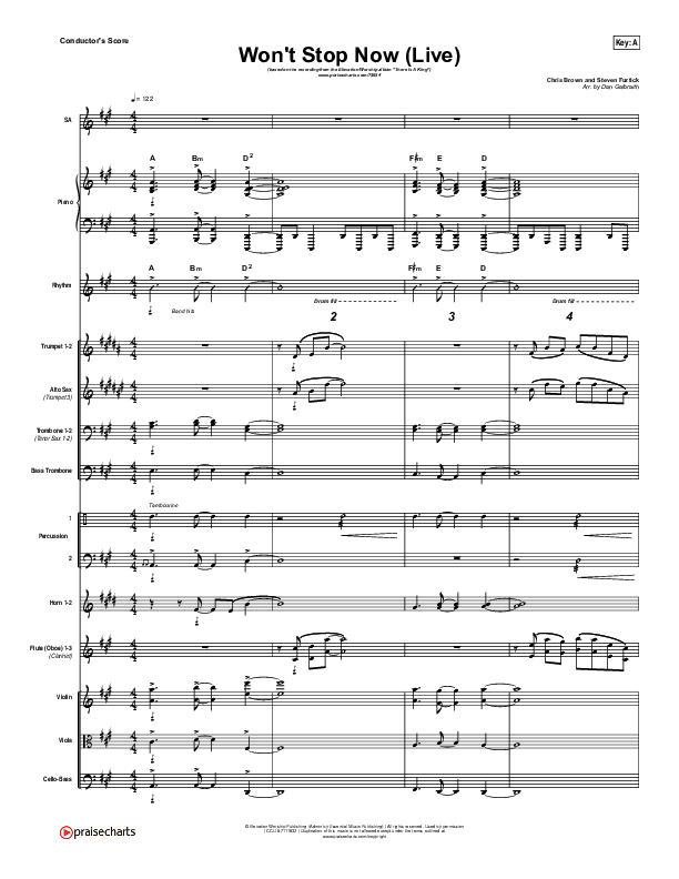 Won't Stop Now (Live) Conductor's Score (Elevation Worship / Brandon Lake)