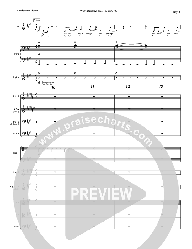 Won't Stop Now (Live) Conductor's Score (Elevation Worship / Brandon Lake)