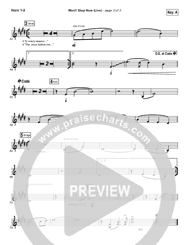 Won't Stop Now (Live) French Horn 1/2 (Elevation Worship / Brandon Lake)