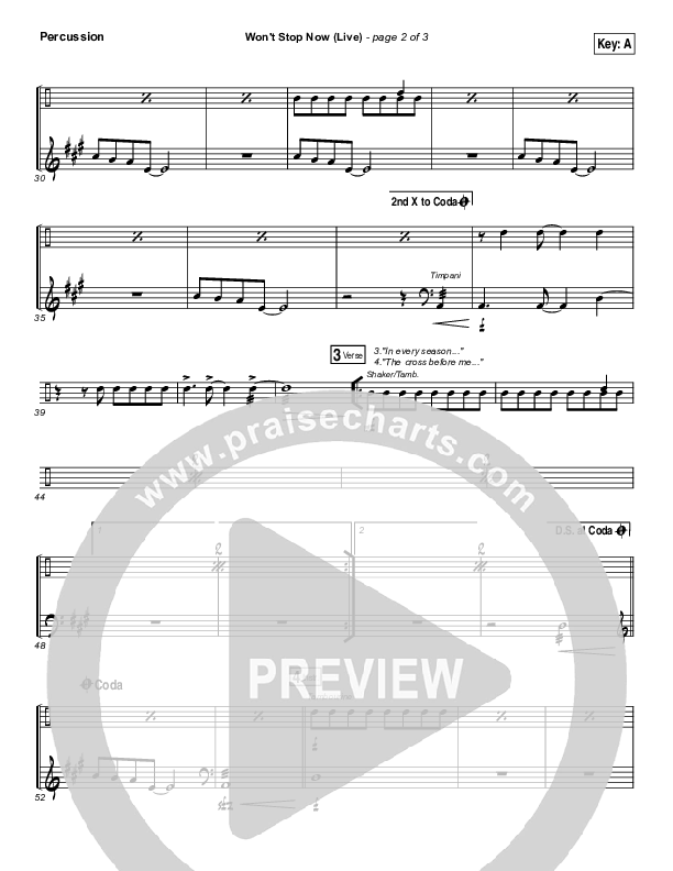 Won't Stop Now (Live) Percussion (Elevation Worship / Brandon Lake)