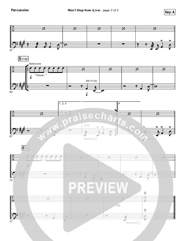 Won't Stop Now (Live) Percussion (Elevation Worship / Brandon Lake)