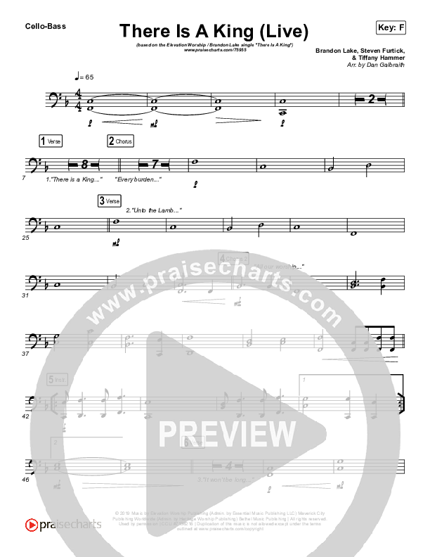 There Is A King (Live) Cello/Bass (Elevation Worship / Brandon Lake)