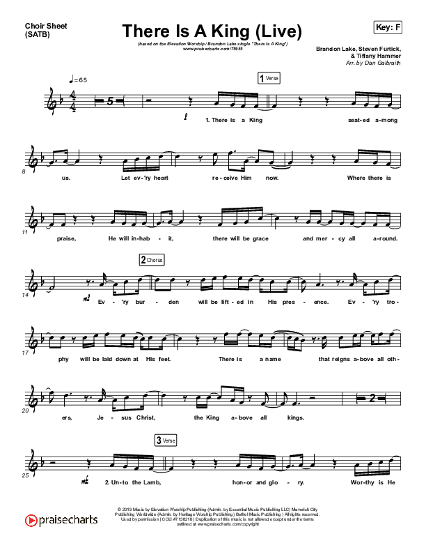 There Is A King (Live) Choir Vocals (SATB) (Elevation Worship / Brandon Lake)