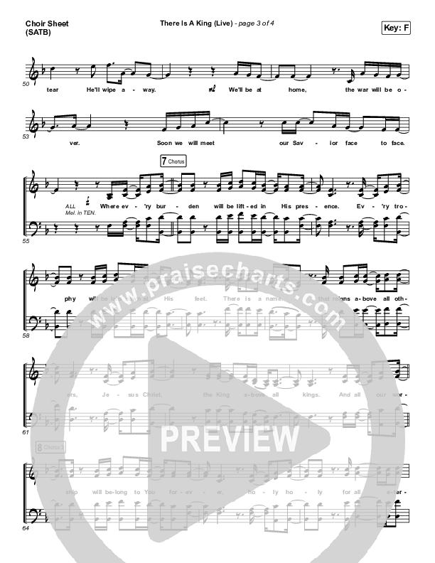 There Is A King (Live) Choir Vocals (SATB) (Elevation Worship / Brandon Lake)