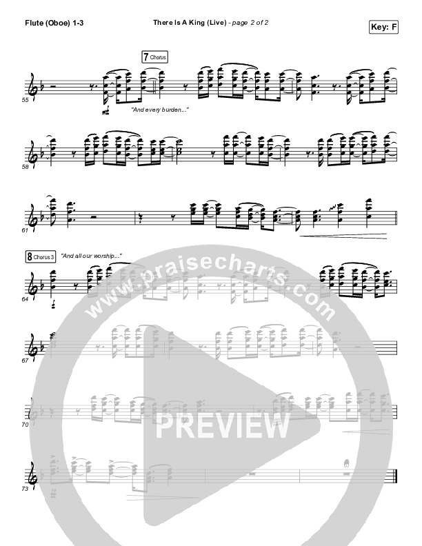 There Is A King (Live) Flute/Oboe 1/2/3 (Elevation Worship / Brandon Lake)