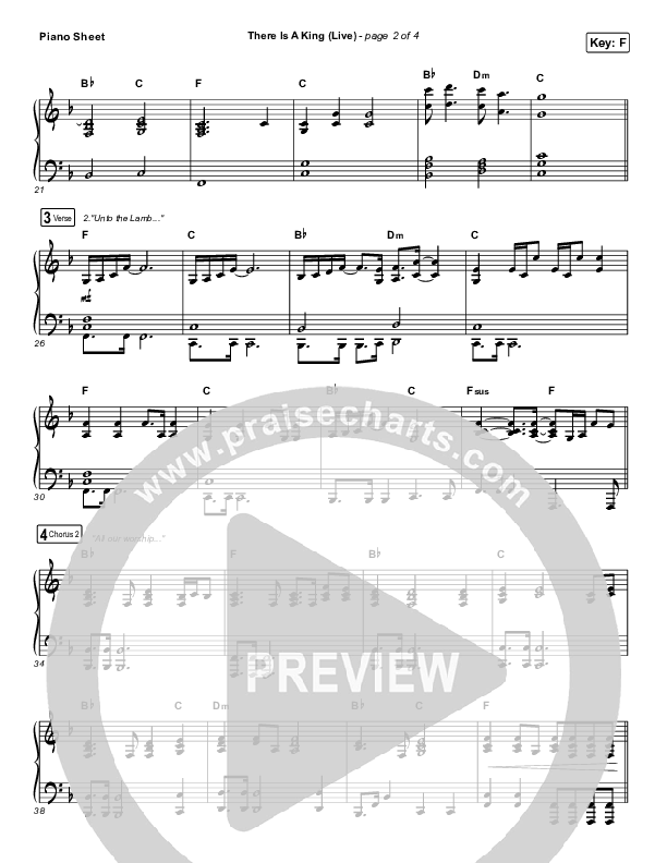 There Is A King (Live) Piano Sheet (Elevation Worship / Brandon Lake)