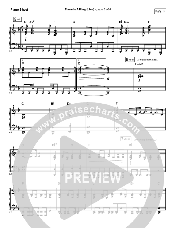 There Is A King (Live) Piano Sheet (Elevation Worship / Brandon Lake)