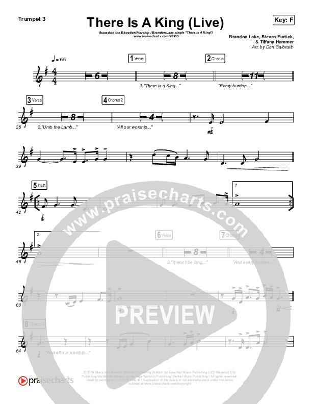 There Is A King (Live) Trumpet 3 (Elevation Worship / Brandon Lake)