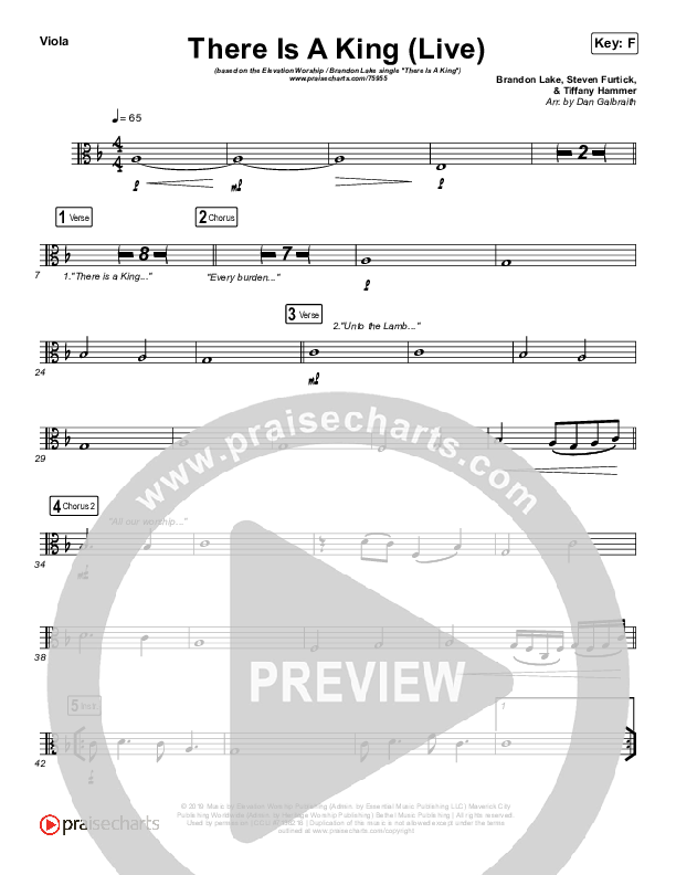 There Is A King (Live) Viola (Elevation Worship / Brandon Lake)