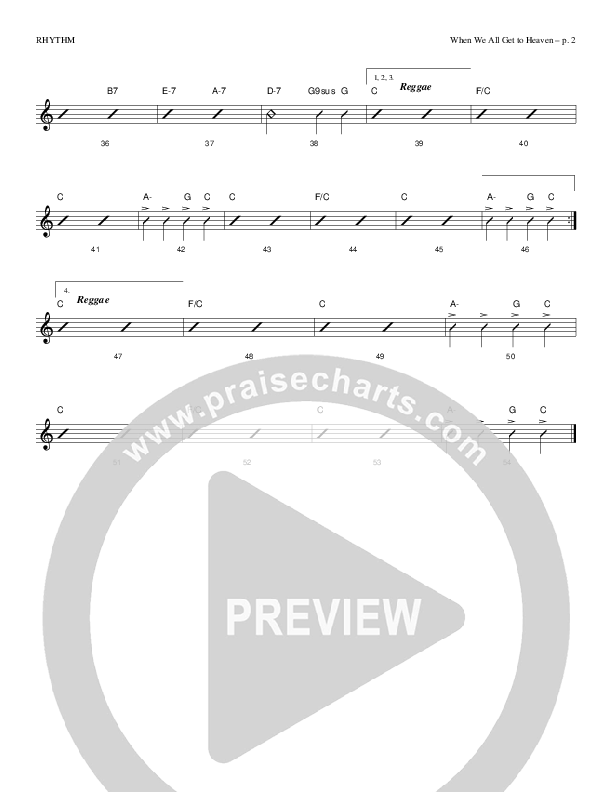 When We All Get To Heaven Rhythm Chart (Todd Billingsley)