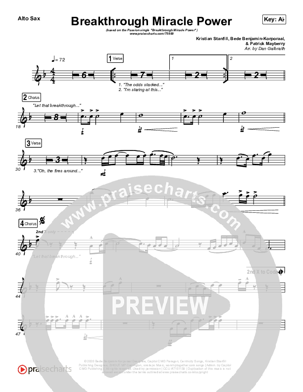 Breakthrough Miracle Power Alto Sax (Passion / Kristian Stanfill)