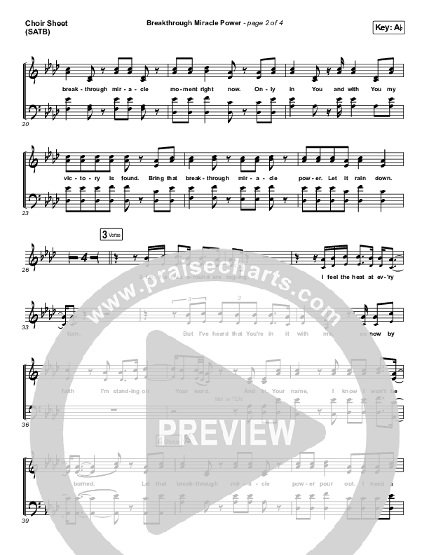 Breakthrough Miracle Power Choir Sheet (SATB) (Passion / Kristian Stanfill)