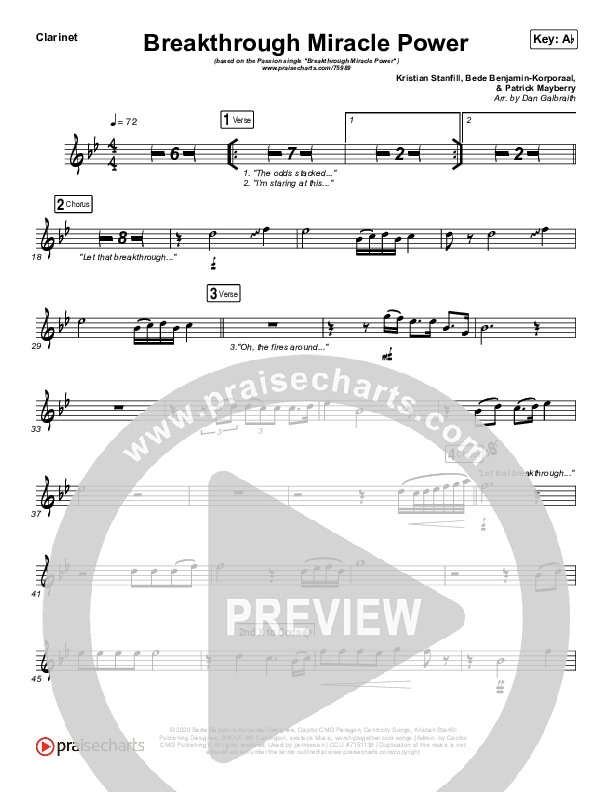 Breakthrough Miracle Power Clarinet (Passion / Kristian Stanfill)